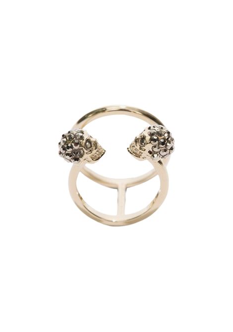 Anello Doppio Twin Skull Oro Palladio ALEXANDER MCQUEEN | 553656-J160K7286